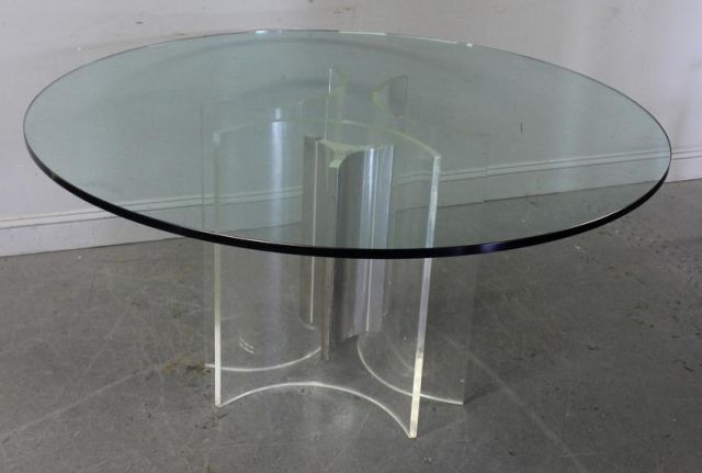 Round Glass Top and Lucite