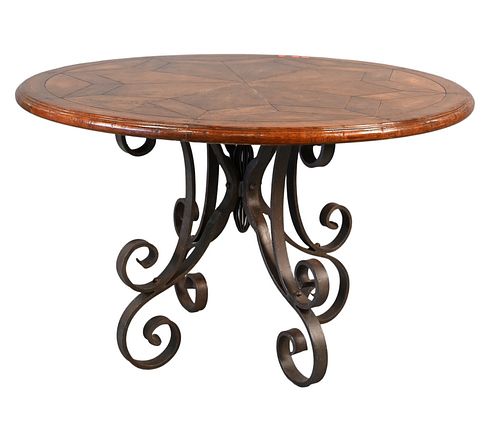 ROUND KITCHEN TABLE, ON WROUGHT