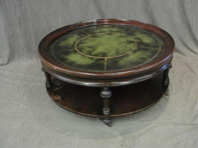 Round Leathertop Cocktail Table.