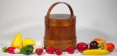 ROUND LIDDED FIRKIN WITH (14 P