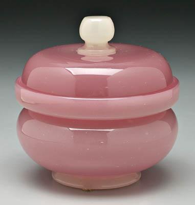 Round lidded glass box, rosline and