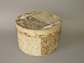 ROUND LIDDED WALLPAPER COVERED