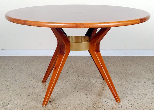 ROUND MAHOGANY AND BRONZE ITALIAN