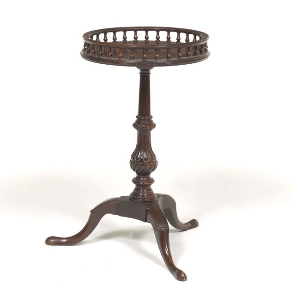 ROUND MAHOGANY KETTLE STAND 23 ½" x