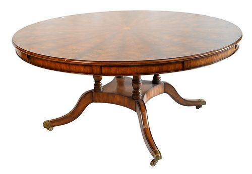 ROUND MAHOGANY TABLE ON SINGLE