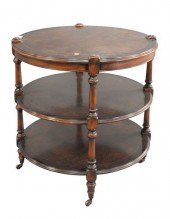 ROUND MAHOGANY THREE TIER ETAG