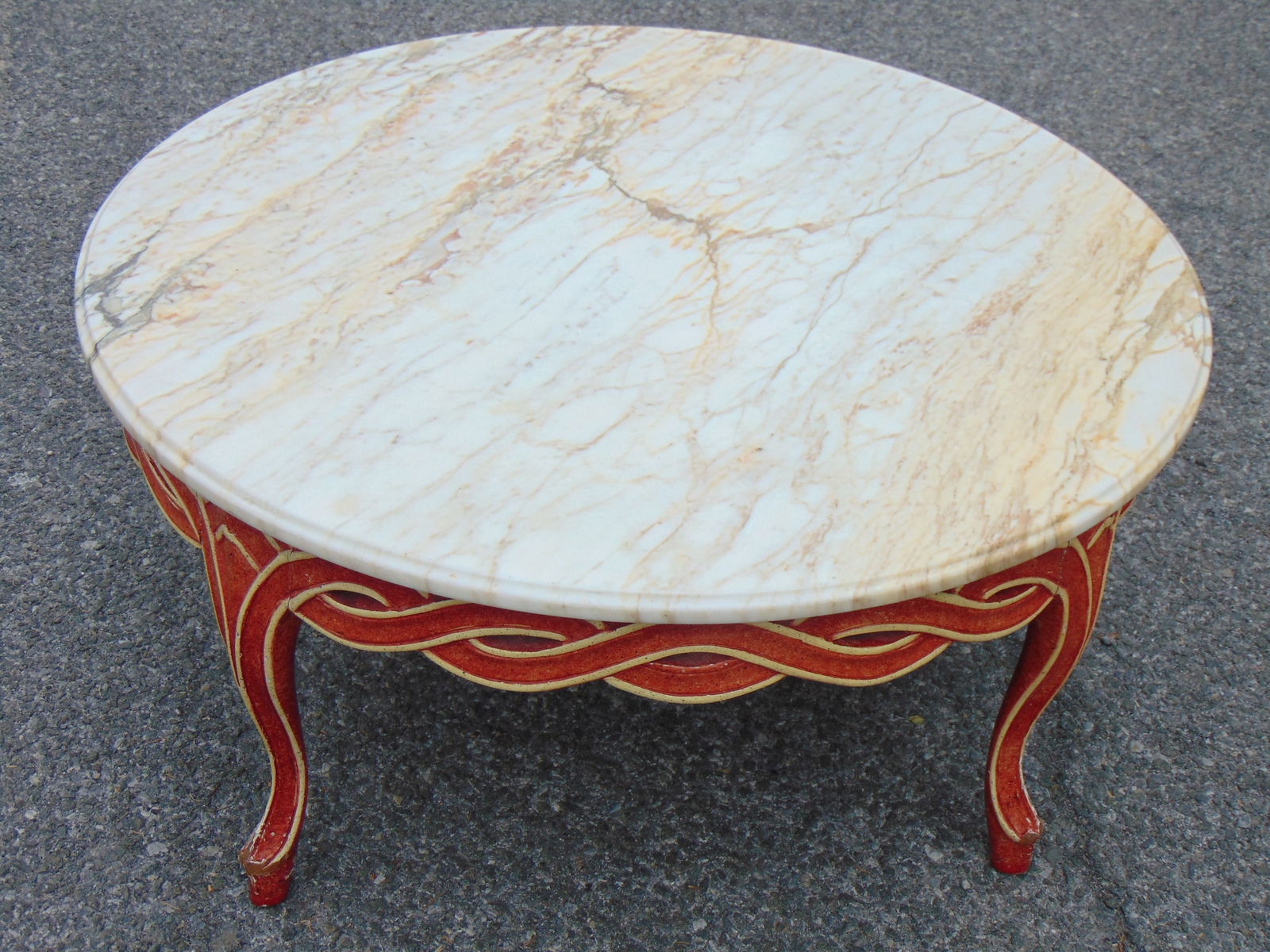 ROUND MARBLE TOP COFFEE TABLE,