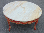 ROUND MARBLE TOP COFFEE TABLE,