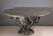ROUND MARBLE-TOP IRON CENTER O