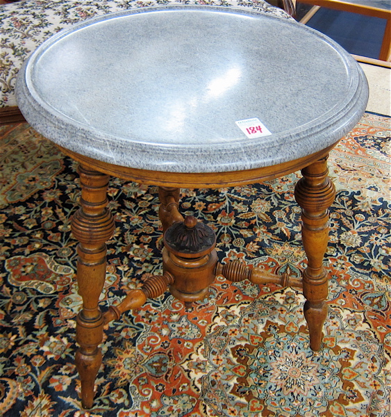 ROUND MARBLE-TOP SIDE TABLE