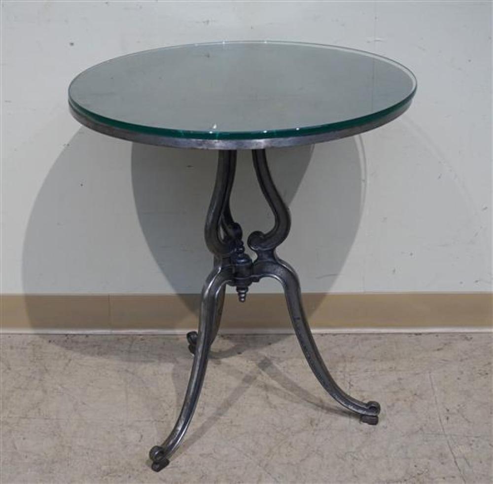 ROUND METAL SIDE TABLE, HEIGHT: