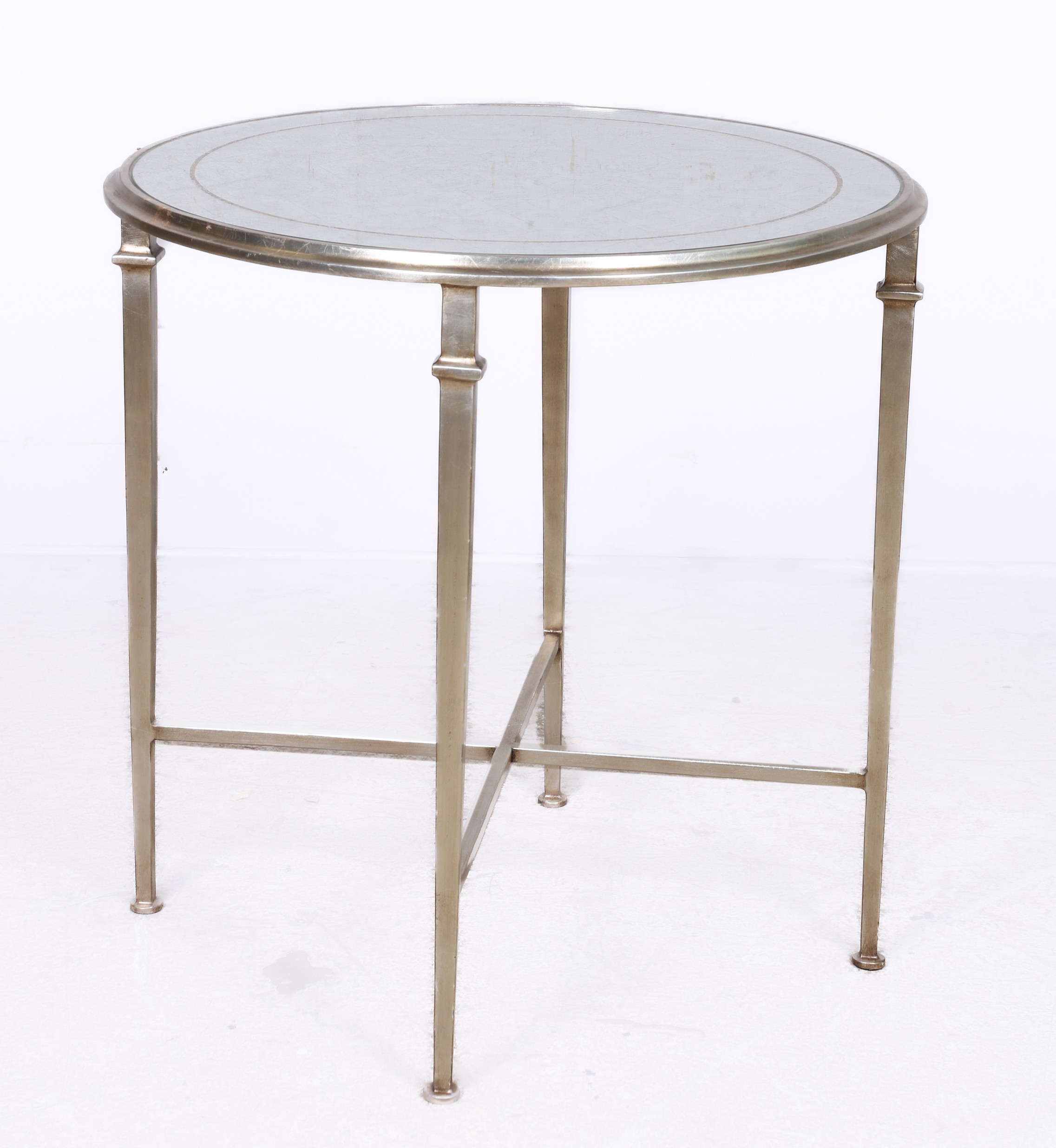 Round Mirror Topped Silvered