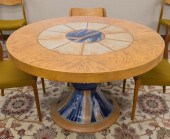 ROUND OAK AND ART POTTERY PEDE