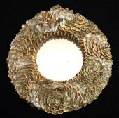 ROUND OPALESCENT SEA-SHELL ART
