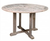 ROUND OUTDOOR TEAK DINING TABL