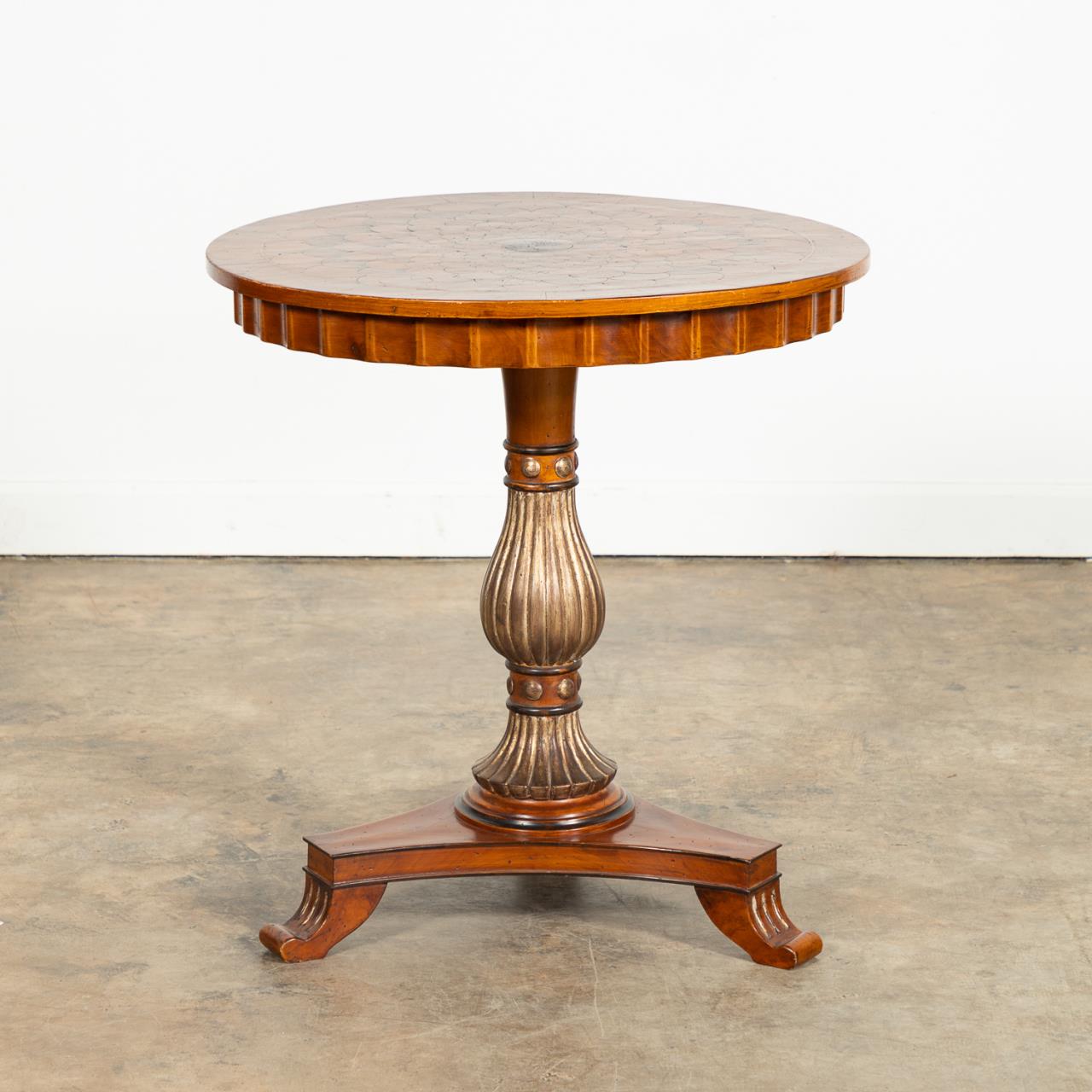 ROUND REGENCY STYLE FLORAL INLAY