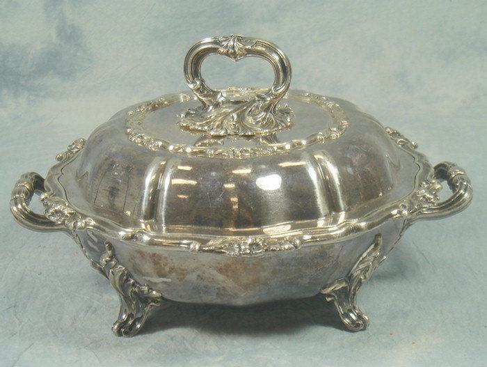 Round Sheffield plated silver