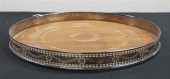 ROUND SILVER PLATE TREEN BOTTO