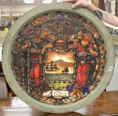 ROUND STAINED AND LEADED WINDO