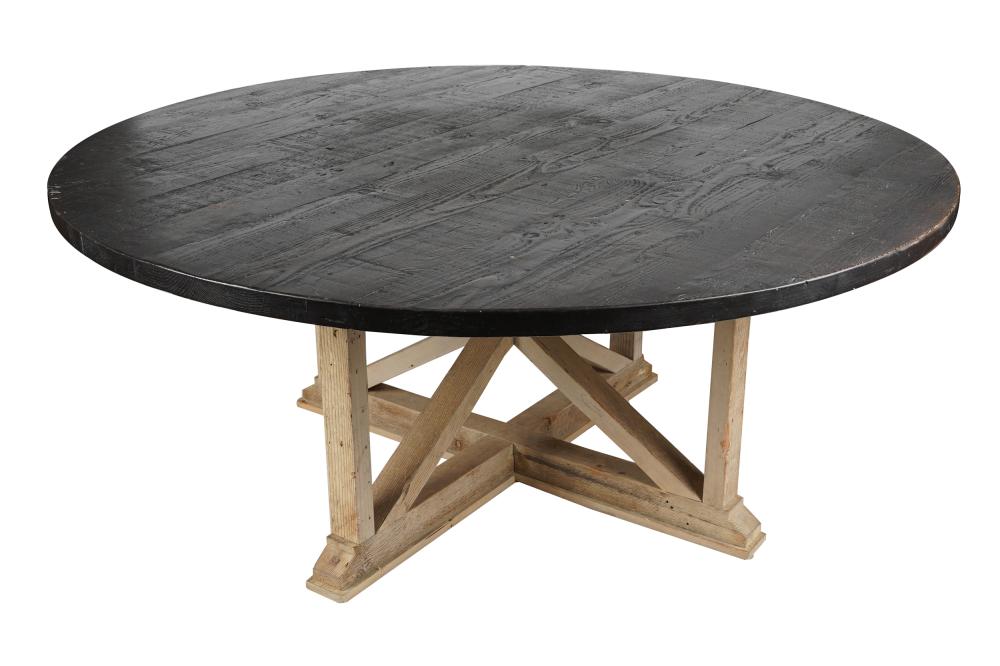 ROUND STAINED PINE DINING