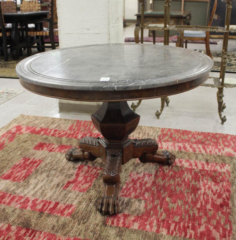 ROUND VICTORIAN MARBLE-TOP CENTER