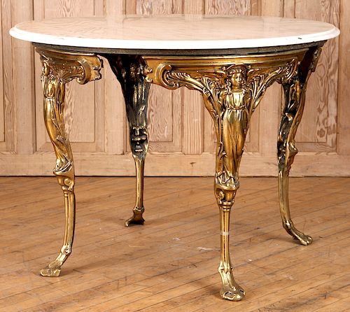 ROUND VICTORIAN STYLE MARBLE BRONZE