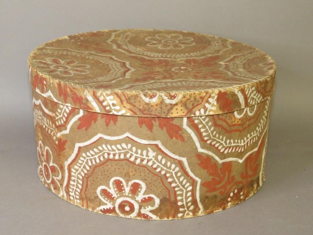 ROUND WALLPAPER COVERED BOXca.