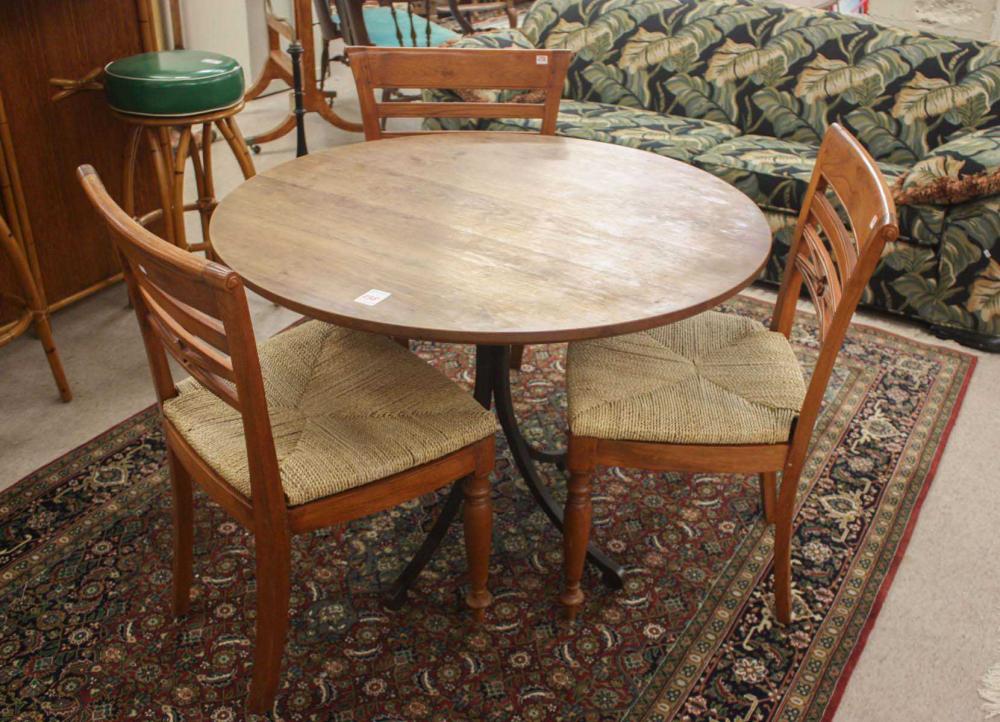 ROUND WINE CELLAR TABLE AND THREE