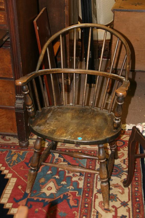 ROUNDED BACK WINDSOR ARM CHAIR .