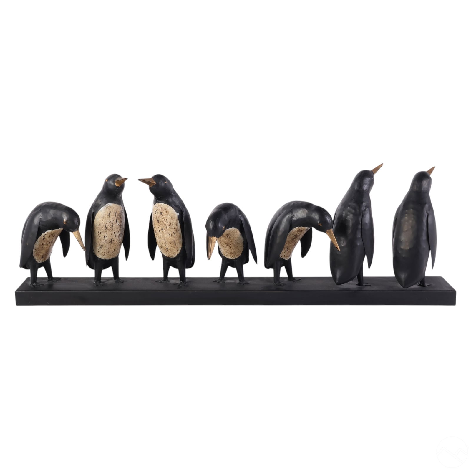 ROW OF STANDING PENGUINS PAINTED