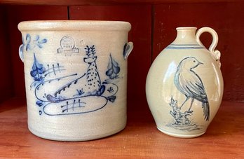 Rowe Pottery work 1987 crock with