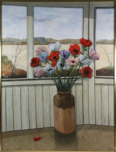 ROY BAILEY OIL ON BOARD "POPPY