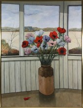 ROY BAILEY OIL ON BOARD "POPPY