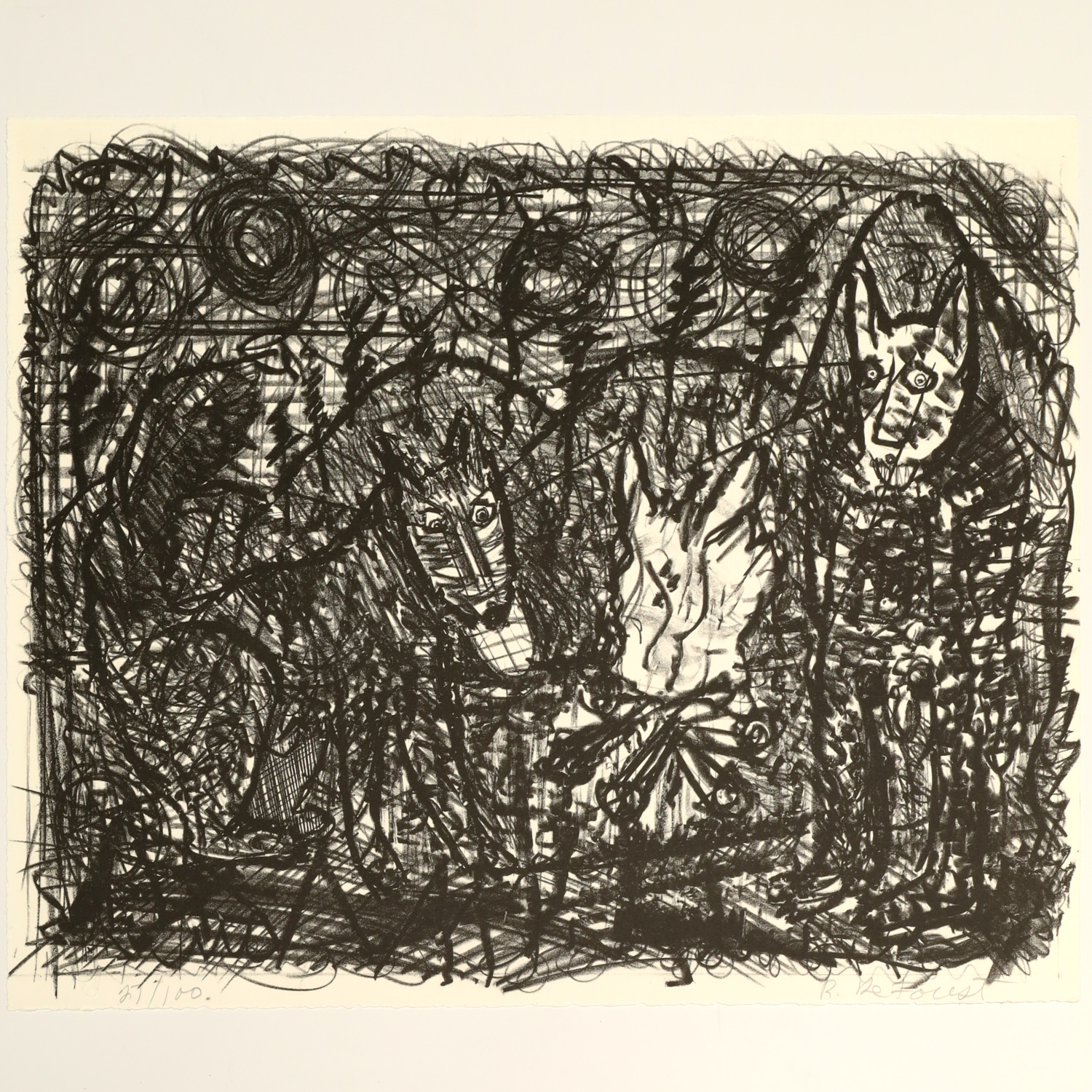 ROY DEFOREST, SIGNED LITHOGRAPH Roy