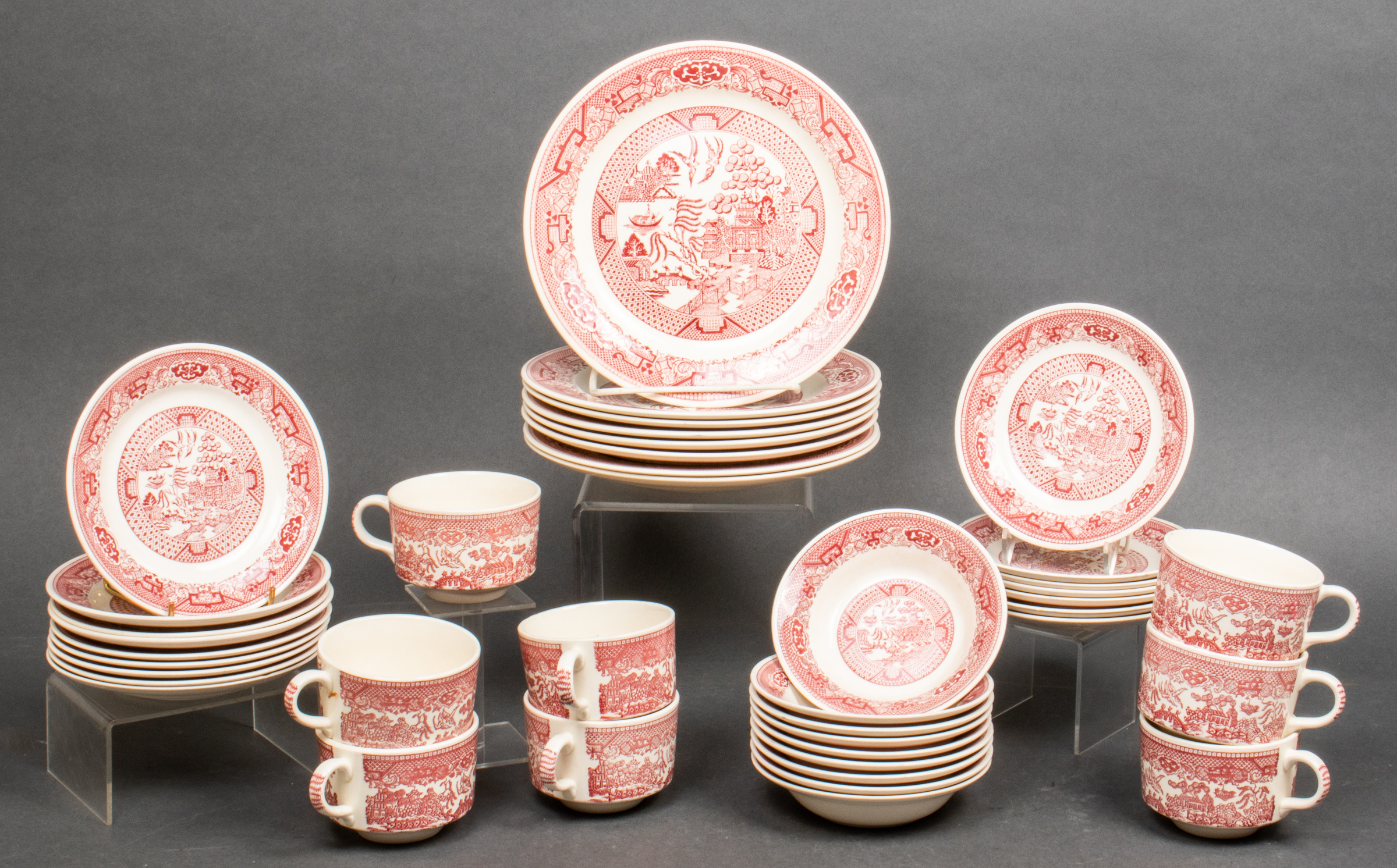 ROYAL CHINA RED WILLOW WARE PARTIAL