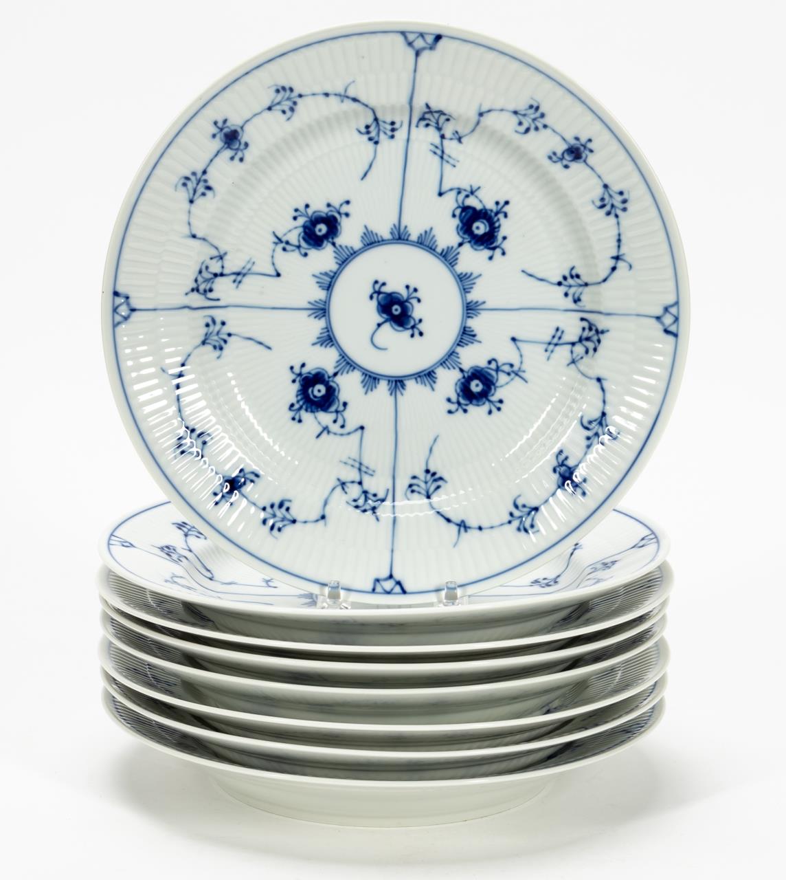 ROYAL COPENHAGEN, EIGHT BLUE FLUTED