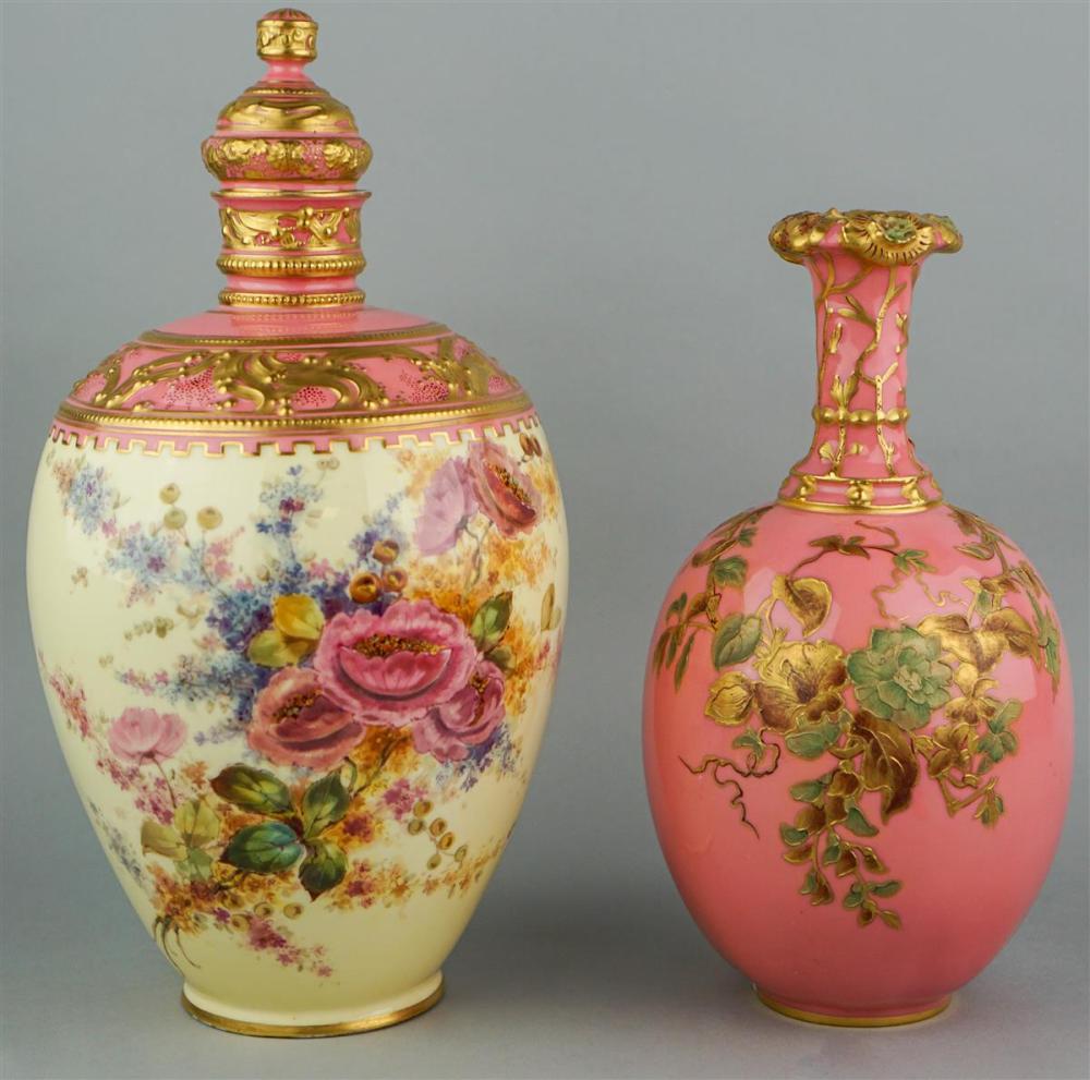 ROYAL CROWN DERBY COVERED URN AND