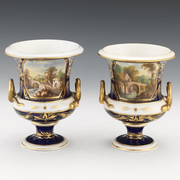 ROYAL CROWN DERBY PAIR OF PORCELAIN