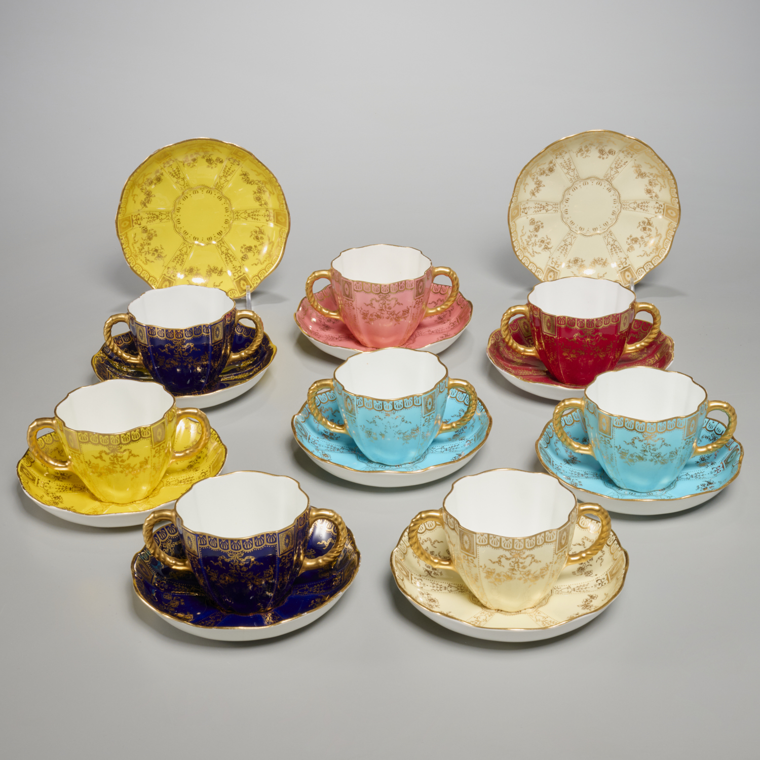 ROYAL CROWN DERBY, SET (8) CUPS AND