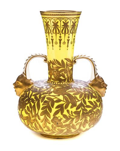 ROYAL CROWN DERBY VASE GOLD