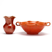 ROYAL CROWN POTTERY CHROME RED