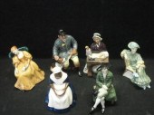 ROYAL DOULTON. 6 Seated Figuri