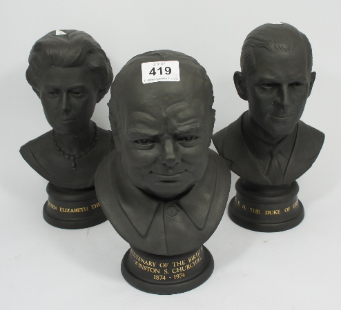 Royal Doulton Black Basalt Busts HM