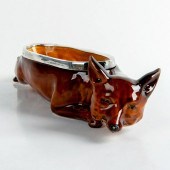 ROYAL DOULTON BOWL WITH SILVER