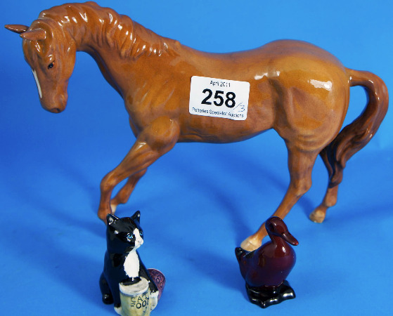Royal Doulton Cat with paw on a tin