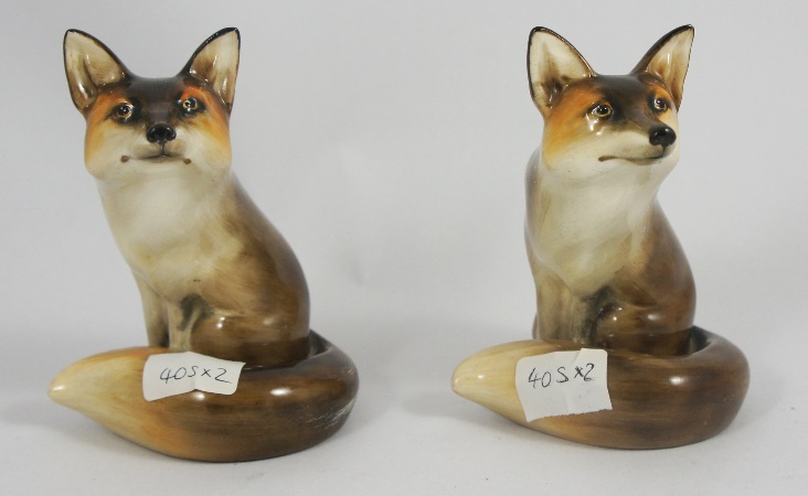 Royal Doulton Curled Seated Fox's