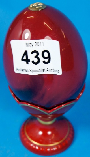 Royal Doulton Flambe Egg in Stand