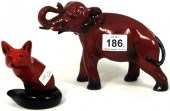Royal Doulton Flambe Fox HN260