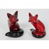 Royal Doulton Flambe Foxes Bri