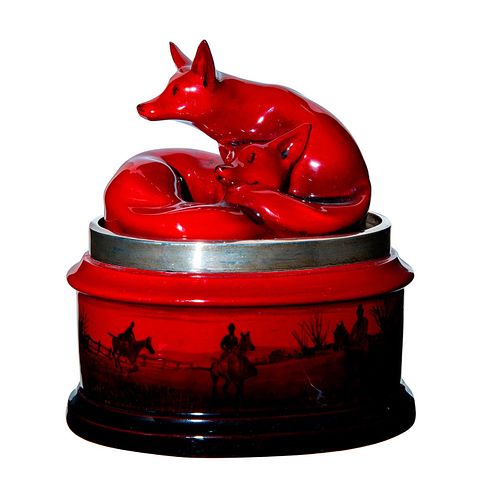 ROYAL DOULTON FLAMBE TOBACCO JAR,